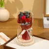 Rosa eterna brillante con cubierta de cristal para San Valentín, regalo boutique transfronterizo, regalo de cumpleaños, adornos de flores eternas