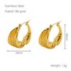 Nuevos aretes plisados de personalidad de acero inoxidable 18K transfronterizos para mujer, aretes de lujo ligero con diamantes franceses europeos y americanos al por mayor