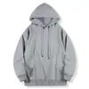 Nueva Sudadera 400g Forrada de Felpa Casual Hilo Doble Retro Americano Cárdigan Algodón Puro Pesado Holgado Talla Europea Sudadera con Capucha