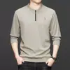 Camiseta de manga larga y sudadera para hombre para exportación, adecuadas para primavera y otoño, estilo business casual, tejido cómodo y elástico, top básico para hombre