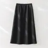 Saia Reta Levemente Luxuosa, Macia e Versátil para Mulheres, Novo Estilo de Inverno, Engrossada com Fenda Traseira, Justa ao Corpo, Saia Emagrecedora Feita de Seda de Amora