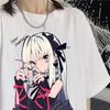 Kawaii Rosa Top Manga Corta Estampado de Osito Corto Verano Casual Lindo Camiseta de Mujer Moda Ropa Negra