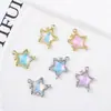 Aleación Conservadora de Color Joyería Colgante Diseño Estrella Moca Pendientes Tridimensionales Colgante de Collar Estrella de Cinco Puntas Perla Versátil