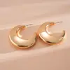 Pendientes Ovalados Geométricos de Hoja Estilo Metal Transfronterizo Europeos y Americanos, Pendientes de Temperamento Exagerado, Pendientes de Lujo Ligero de Alta Gama para Mujer