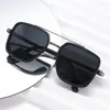 23 Gafas de Sol Polarizadas para Hombre, Montura Cuadrada Grande, Metal, Estilo Europeo y Americano, Gafas de Sol de Moda Transfronterizas para Mujer, Cubre Rostro, Adelgazantes, Versátiles para el Día a Día, Venta al por Mayor