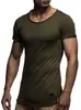 Nova camiseta casual masculina com costura da moda, camiseta de manga curta casual esportiva de verão masculina