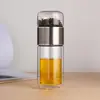 Taza de Separación de Agua y Té de Doble Capa de Vidrio para Hombres con Filtro Taza de Té Creativa Portátil para el Hogar Barrera de Agua Transparente