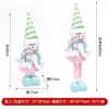 Enfeites de bonecos de perna telescópica de Natal transfronteiriços, bonecas de tricô em cores de doce, bonecas para vitrine, decorações de festa
