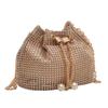 Bolsa Balde para Mulheres 2022 Nova Moda Estilo Coreano Corrente Ombro Transversal Axila Popular Strass Cordão