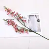 Orquídea de 2 hastes, pequena flor artificial floral para decoração de sala de estar e mesa de jantar, ornamento floral, adereço de foto, decoração de mesa