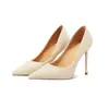 Venta al por mayor desde la fuente: Zapatos de tacón alto de punta fina para mujer, zapatos de boda, elegantes y versátiles para ir al trabajo, cómodos zapatos de salón para banquetes, 7 cm