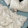 Sábana de Algodón Puro de Doble Capa de Grado A para Maternidad e Infancia, Amigable con la Piel, para Dormitorio de Estudiantes, Cama Individual Infantil, Sábana Ajustable y Funda de Edredón