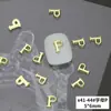 X41 novo dourado 26 letras em inglês joias para unhas atacado simples tridimensional liga metálica diy decoração de unhas