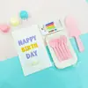 Plato de Cumpleaños Vajilla para Pastel Cuchillo y Tenedor Set de Platos Cinco en Uno Fiesta de Cumpleaños Repostería Pastelería Suministros para Cumpleaños