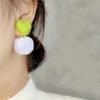 Pendientes de Felpa con Bloques de Color de Personalidad para Otoño e Invierno para Mujer 2026 Nuevos Pendientes de Moda de Venta Caliente con Diseño Único