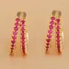 Nuevos Pendientes Retro Transfronterizos de Diamantes de Colores Completamente Incrustados para Mujer Moda de Lujo Ligero Europeo y Americano Pendientes de Diseño de Nicho Listos para Venta al por Mayor