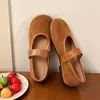 Zapatos de tacón bajo retro de un solo color para mujer 2026 Estilo nuevo Estilo de hada gentil Mocasines de suela plana suave Mary Janes Zapatos de noche Zapatos para mujer