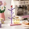 Suporte de copo em formato de coração de desenho animado, suporte de copo de água em formato de árvore para uso doméstico na sala de estar ou mesa de jantar, suporte de armazenamento de xícaras de café e chá com drenagem