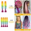 Trenzas Coloridas de Fibra Sintética Africana, Pelucas Degradadas, Cabello Trenzado, Extensiones de Rastas