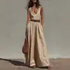 E-commerce Transfronteiriço Europeu e Americano TK Estação Independente Amazon Estilo Casual Fashion Blusa Regata Gola Baixa Top Pequeno Macacão