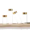 Botellas de Vidrio para Caramelos Dispensadoras de 37 mm con Tapa Dorada y Tirador, Botellas Portátiles Selladas de Alto Borosilicato para Granos con Tapas