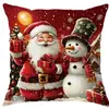 Funda de Cojín Decorativo Papá Noel Muñeco de Nieve Reno Impresa por un Lado para Navidad Invierno Sala de Estar Sofá Dormitorio