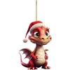 Colgante Decoración Navideña Transfronterizo Dinosaurio Árbol de Navidad Lindo Dragón Tallado Colgante Decoración Festiva Interior de Coche