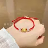 Colar de Ouro Puro 999 Shuibei Gold para Mulheres, Contas com Furo Passante em Laço de Ouro Puro, Ouro Duro 3D, Estoque Pronto Venda por Atacado