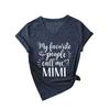 Mis Personas Favoritas Llaman Amazon Ebay Estación Independiente Elegante Casual Camiseta de Manga Corta con Cuello en V para Mujer