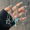 Moda estilo coreano estilo ins cadena de hueso de serpiente estrella correa para teléfono llavero colgante para bolso de cámara CCD para niñas
