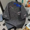 Camiseta Tie-Dye Manga Curta 100% Algodão Puro Cavalo Fofo Personalizada para Homens e Mulheres, Moda Verão Solta Gola Redonda Comprimento Médio Ins