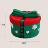 Cesta de Armazenamento de Corda de Algodão Tecida à Mão Estilo Natalino Caixa de Armazenamento para Sala de Estar Doméstica Organização de Mesa Cesta de Armazenamento para Miudezas e Lanches