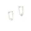 1 Par de Pendientes de Perla Pendientes Cadena Diseño Lineal Chapado en Plata Borla