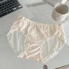 Ropa interior de algodón puro con costuras de malla y encaje para mujer, riñonera de algodón puro para la cadera, calzoncillos de entrepierna