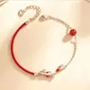 Pulsera Koi de Orilla para Mujer Verano Chica Cuerda Roja Cuerda de Mano 2023 Nuevo Regalo de Cumpleaños para Novia Venta al por Mayor