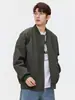 Jaqueta de Voo Jianheng Estilo Americano Cleanfit para Homens, Jaqueta Casual Harrington de Gola Baseball de Alta Qualidade para Casais