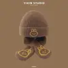 Chapéu Gorro Quente de Outono e Inverno para Bebês Meninas Chapéu de Lã Chapéu de Tricô Cachecol Masculino Proteção de Orelha Espessada Chapéu Infantil Tudo-em-Um