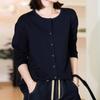 País Isleño Gigante Uso Real Simple Algodón Orgánico/Algodón Puro Cuello Redondo De Botones Abertura Suelta Informal Chaqueta Camiseta Cárdigan