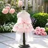 PETCIRCLE Ropa para Mascotas para Perros Pequeños y Cachorros, Linda Falda Tutú de Malla Multicapa, Falda de Gasa Color Melocotón Blanco