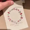 "Floración de Primavera" Pulsera Geométrica Brillante y Colorida con Diamantes, Dulce y Elegante, Joyería Única y con Estilo para Mujeres