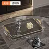 Bandeja de Comedor Estilo Lujo Ligero, Bandeja Transparente para Fiestas con Asa, Bandeja de Gama Alta para Hogar y Restaurante, Bandeja Resistente a Caídas para Almacenamiento de Vasos de Agua