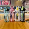 Meishangde Vasos de Plástico de Dibujos Animados para Niños, Taza Linda de Doble Uso, Taza Portátil para Niñas, Vaso con Popote 650ml