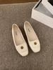 Zapatos sin cordones estilo francés con tacón grueso de camelia para mujer, Zapatos planos versátiles negros estilo retro de punta cuadrada para la noche