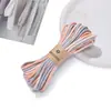 Corda de Algodão Colorida em Degradê de 4mm, Fio Cardado Tingido, para Artesanato DIY, Tecelagem, Fabricação de Pulseiras e Materiais para Joias Venda por Atacado