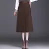 Nueva Falda de Malla de Lana de Doble Cara para Mujer Otoño/Invierno 2026, de Cintura Alta, con Caída, Plisada, Falda de Línea A de Longitud Media