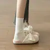 Sandalias tipo mocasín Birkenstock para mujer con lazo estilo coreano, nueva colección 2026, estilo retro, perfectas con vestidos, diseño fácil de poner, sandalias de punta cerrada de moda