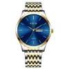 Reloj para Hombre Lige/Lige Sencillo y Moderno Doble Calendario Resistente al Agua Reloj de Cuarzo Reloj de Negocios