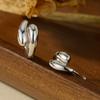 Beiana Plata Esterlina S925 Moda Simple Cara Brillante Hebilla de Oreja Diseño Nicho Femenino Sentido Avanzado Aretes Hot Transfronterizos