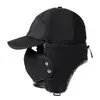 Chapéu Lei Feng Masculino Inverno Forrado com Lã Espessado Estilo Vovô Pai À Prova de Vento Frio Velho Quente Proteção de Orelha Nordeste Outdoor Algodão