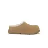 Versão Impermeável de Sapatos Birkenstock de Couro Genuíno para Mulheres no Inverno Mais Sapatos com Pelo Plush, Meio-Sapato Quente Slip-On com Biqueira de Aço, Botas de Neve Meia-Bota e Sapatos de Algodão